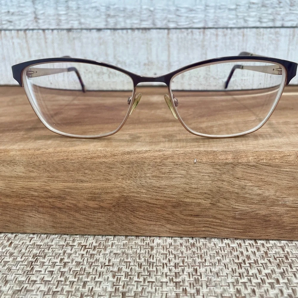 CAROLINA HERRERA VHE125K Gold Brown Pink Tortoise Square Metal FRAMES  54-15-135
